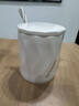 華明富光陶瓷水杯帶蓋勺簡約釉下彩馬克杯子陶瓷辦公室i BW0685白色【杯+蓋+櫻花勺】 高溫?zé)?曬單實拍圖
