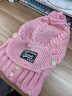 察今帽子女冬季針織保暖毛線(xiàn)帽圍脖口罩一體圍巾帽護耳騎車(chē)防風(fēng)套頭帽 粉色【護耳防風(fēng)/加絨加厚】 曬單實(shí)拍圖