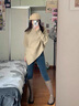 妙奕嘉女士毛衣針織衫女裝外套秋季上衣洋氣款2025新款打底衫內搭可外穿 慵懶風(fēng)蝙蝠袖針織衫【卡其色】 均碼 【建議體重70-140斤】 曬單實(shí)拍圖
