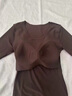 婷美束腰提臀塑身連體衣塑形美體打底內衣隱形無(wú)痕免穿文胸肌底衣 黑巧棕 L 【建議110-135斤】 曬單實(shí)拍圖