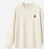 SPAO100%純棉長袖T恤男女2025年春秋新款青春色系上衣SPCX25ST02XY 藏青/海軍熊-貼布繡 XL 曬單實拍圖