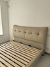 慕思雙人床皮床簡(jiǎn)約臥室家具奶油風(fēng)大床婚床皮藝床米白色1.8m 曬單實(shí)拍圖