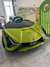星辰皓蘭博基尼兒童電動(dòng)車(chē)四輪玩具可坐人小孩寶寶嬰兒遙控汽車(chē)閃電SIAN 綠色四驅+遙控+搖擺+皮座+軟輪 曬單實(shí)拍圖
