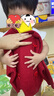 嘟嘟家女童唐裝毛衣冬款兒童新年針織衫寶寶拜年服冬裝男童年裝加厚上衣 新年紅 80 曬單實(shí)拍圖