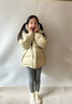 雅鹿三防2025新款兒童羽絨服中長(cháng)款加厚中大童男女童寶寶冬季外套冬裝 米色 省心三防面料 130 曬單實(shí)拍圖