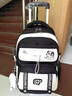 普思圖拉桿書(shū)包女小學(xué)生4-6年級中學(xué)生大容量高中生拉桿式書(shū)包可爬樓梯 黑色兩輪適合走平路 曬單實(shí)拍圖