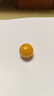 金匠利天 然雞油黃老蜜蠟單珠佛珠搭配圓珠單顆手串散珠文玩DIY配飾 18mm黃蜜圓珠（1顆通孔 曬單實(shí)拍圖