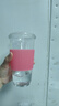 Glasslock 韓國進(jìn)口玻璃水杯加厚可愛(ài)情侶杯隨手杯可愛(ài)透明茶杯 不帶刻度鋼化玻璃橙色附杯套450ml 曬單實(shí)拍圖