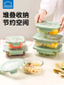樂(lè )扣樂(lè )扣飯盒微波爐加熱專(zhuān)用玻璃碗帶蓋上班族帶飯便當盒大容量圓形保鮮盒 曬單實(shí)拍圖