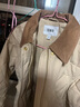 森馬（Semir）棉服女冬季中長(cháng)款輕薄寬松拼接燈芯絨翻領(lǐng)插肩袖棉衣101724112007 曬單實(shí)拍圖