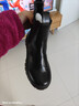 愛(ài)步（ECCO）短靴女 牛皮時(shí)尚厚底增高英倫風(fēng)切爾西靴 蹤跡220753 黑色38 曬單實(shí)拍圖
