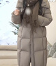 坦博爾【高充絨鵝絨】羽絨服女中長(cháng)款脫卸帽秋冬保暖外套TBF530858D 烏鵲灰 XS (155) 曬單實(shí)拍圖