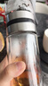 【?京東物流配送】大容量茶水分離商務(wù)泡茶杯高硼硅雙層玻璃水杯 銀本色 350ml 曬單實(shí)拍圖