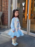 G.duck女童連衣裙春秋2025新款洋氣兒童公主裙小女孩拼接網(wǎng)紗休閑衛衣裙 藍色連衣裙 100 建議90-100cm3-4歲 曬單實(shí)拍圖