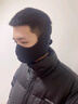 男士騎行面罩冬季保暖耳套女加絨加厚戶(hù)外防風(fēng)騎車(chē)護耳口罩二合一 黑色-男款【加大護耳】 曬單實(shí)拍圖