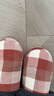無(wú)印良品（MUJI）男女通用 棉法蘭絨 厚底拖鞋 男鞋女鞋秋冬季 家居鞋 磚紅色格紋 24 cmM/38碼(2.0) 曬單實(shí)拍圖