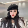 恒源祥羊毛貝雷帽女新款高級感蓓蕾畫(huà)家帽氣質(zhì)韓版顯臉小加厚保暖帽子 安格拉紅 M(56-58cm) 曬單實(shí)拍圖