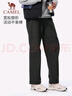駱駝（CAMEL）加絨工裝男褲防風(fēng)防水傘兵軟殼休閑褲 C15CAYL6014 幻影黑 XXL 曬單實(shí)拍圖