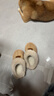 樸西女士棉拖鞋秋冬季家居保暖室內防滑情侶毛絨棉拖鞋 卡其色 36-37 曬單實(shí)拍圖
