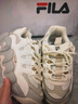 FILA斐樂(lè )女鞋休閑鞋面包可頌鞋復古老爹鞋舒適增高輕便耐磨運動(dòng)鞋 霧玫瑰/棕土色-MR 37.5 曬單實(shí)拍圖