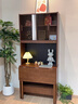 冬木實(shí)木書(shū)桌書(shū)架一體靠墻書(shū)柜小戶(hù)型臥室床頭邊可折疊辦公窄桌子 星眠折疊書(shū)桌+上柜-0.6m-胡桃色 曬單實(shí)拍圖