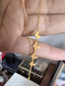 老廟黃金項(xiàng)鏈女蝴蝶流蘇5G磨砂款足金時(shí)尚套鏈生日禮物情人節(jié)送女友 蝴蝶流蘇項(xiàng)鏈（約3.4g）+禮盒 曬單實(shí)拍圖