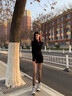 JIOESC包臀連衣裙女御姐性感穿搭早秋季2025新款小個(gè)子短裙子秋冬季套裝 黑色半拉鏈包臀裙【常規款】 均碼 （適合85-115斤） 曬單實(shí)拍圖