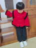 G.DUCKKIDS小黃鴨童裝拜年服男童套裝冬季兒童過(guò)年衣服中式唐裝兩件套小男孩 酒紅色 90 cm建議身高85-95cm 曬單實(shí)拍圖