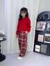 MOON KIDS女童毛衣套裝2026秋冬季新款中式過(guò)年大童紅色馬年本命年加絨洋氣 15190褲子+19722毛衣【加絨款】 160 160cm 曬單實(shí)拍圖