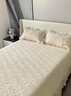 舒逸思冬季牛奶珊瑚絨床蓋單件冬天單人防滑不跑夾棉加絨加厚床單三件套 巴黎春天-奶油白 250cm*250cm 單床蓋-適用1.5/1.8m床 曬單實(shí)拍圖