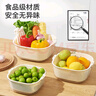 雙槍雙層洗菜盆瀝水籃廚房家用塑料水果盤(pán)濾水淘菜洗菜籃子6件套 曬單實(shí)拍圖