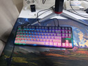狼蛛（AULA）F87Pro無(wú)線(xiàn)客制化機械鍵盤(pán)無(wú)線(xiàn)藍牙有線(xiàn)三模全鍵熱插拔gasket鍵盤(pán)電競游戲專(zhuān)用 月影粉霞 灰木軸V4 曬單實(shí)拍圖