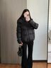 高梵黑金鵝絨服抱抱5.0羽絨服女士四格2025冬季短款潮流時(shí)尚加厚外套 黑色 S 90-110斤 飛天鵝絨193g 曬單實(shí)拍圖