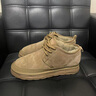 羅賓賜品牌輕奢男鞋秋冬新款皮毛一體加絨保暖真皮雪地靴男士大棉羊毛鞋 卡其-高端男鞋 加絨 42 曬單實(shí)拍圖