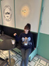 Teenie Weenie小熊女裝針織衫2025秋季新款菱形格提花合身圓領(lǐng)毛衣 藏青色 S 曬單實(shí)拍圖