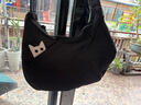 BLACKKISS包女包斜挎包餃子包腋下包大包帆布包單肩包休閑包月牙包女生包包 曜石黑 曬單實(shí)拍圖