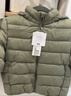 優(yōu)衣庫童裝男童女童高級輕型羽絨連帽外套帽子可拆卸471377 54 綠色 150 曬單實(shí)拍圖