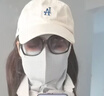 特步（XTEP）防曬面罩全臉護頸口罩男女防曬面罩巾防紫外線臉基尼戶外騎行口罩 煙雨灰 特步正品【冰絲透氣】面頸防曬 曬單實拍圖