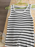 皮爾卡丹（pierre cardin）條紋針織打底吊帶背心女內搭春夏季新款大碼遮肚顯瘦無(wú)袖上衣 白色 XL 120-140斤 曬單實(shí)拍圖