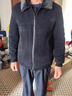 羅蒙（ROMON）爸爸冬季外套加絨加厚中老年夾克男爺爺冬裝保暖衣服冬衣老人襖子 翻【領(lǐng)】【黑色】加絨加厚 皮標 185/2XL 建議130-145斤 曬單實(shí)拍圖