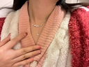 MZMZ鉑金項鏈女士pt950白金時(shí)尚潮流新款鎖骨鏈情人節生日禮物送女友 pt950鉑金項鏈+穗穗平安吊墜 曬單實(shí)拍圖