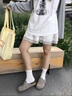 都市麗人【蘆薈潤膚】無(wú)骨月子襪子女100%純棉夏季薄款白色堆堆襪子女 曬單實(shí)拍圖