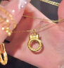 中國黃金（CHINA GOLD）蝴蝶結平安扣吊墜女在逃公主足金箍咒項鏈中秋節(jié)生日禮物送女友 【今/次日達】蝴蝶結平安扣+S925鏈 約0.3g 曬單實拍圖