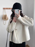 嫵（WOO）毛線(xiàn)帽秋冬季2025新款撞色小香風(fēng)針織漁夫帽大頭圍顯臉小百搭盆帽 米白色【基礎經(jīng)典】 M(56-62cm) 曬單實(shí)拍圖