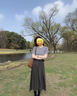 POLO SPORT美國(guó)保羅夏裝女士短袖針織衫柔軟舒適圓領(lǐng)休閑寬松大碼時(shí)尚毛衣 灰色 XL 建議120-135斤 曬單實(shí)拍圖
