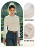 Olrain歐芮兒純色坑條長(cháng)袖T恤女秋冬新款修身顯瘦上衣內搭打底衫 白色 S 曬單實(shí)拍圖