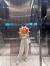 棉致美式傘兵工裝褲子女春秋季2025新款高腰復古運動(dòng)闊腿休閑褲子 2228杏色【高品質(zhì)31.5】 S 80-95斤 曬單實(shí)拍圖
