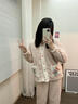 韞舜珊瑚絨睡衣套裝冬季女款加絨花兒2025年新款秋冬款法蘭絨毛絨冬天 粉色-彩虹花套裝(建議80-100斤) （扣子顏色隨機搭配） 均碼 曬單實(shí)拍圖