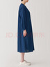 無(wú)印良品（MUJI）女式 棉 靛藍染色 長(cháng)袖連衣裙女裝長(cháng)裙子 春季純棉連身裙BC2JVA4A 藏青色 L (165/88A) 曬單實(shí)拍圖
