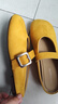 拉夏貝爾女鞋包頭鞋女平底百搭軟底通勤涼拖鞋子女-5312-2 黃色  39  曬單實(shí)拍圖